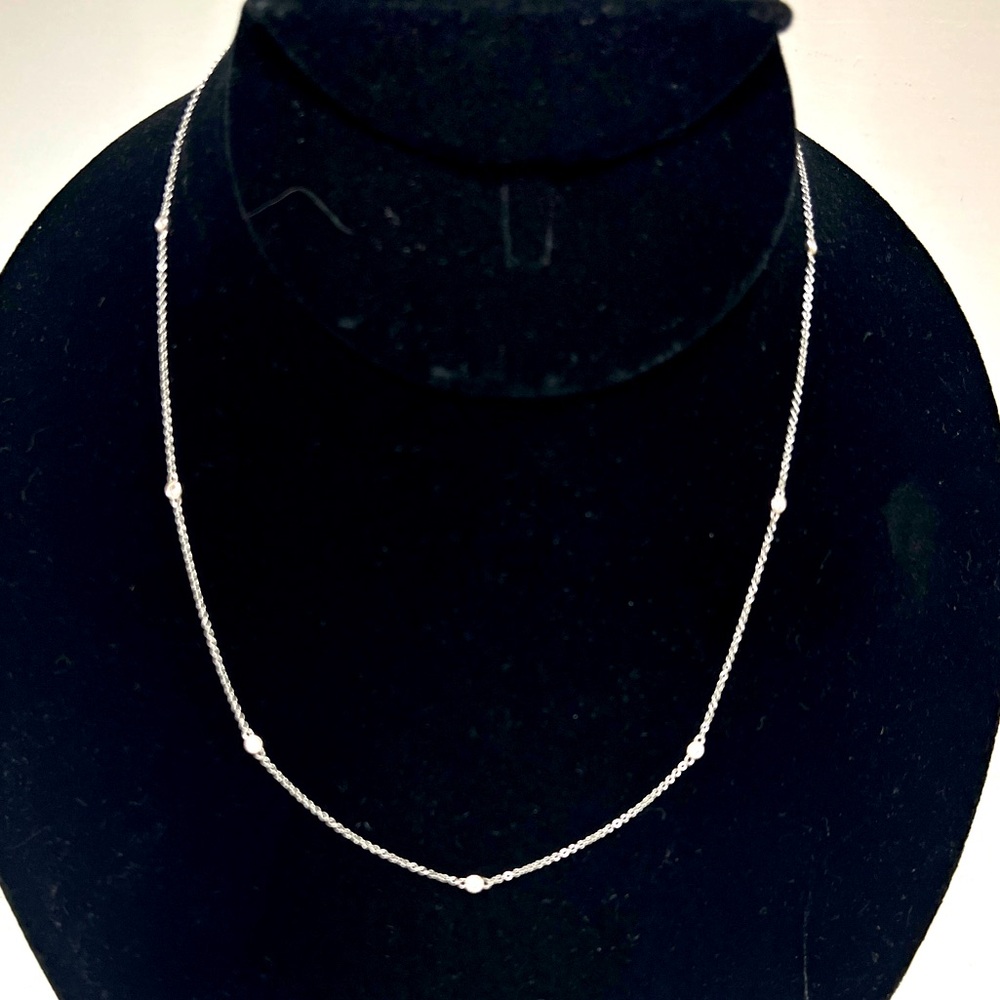 14k White Gold & Diamond Necklace